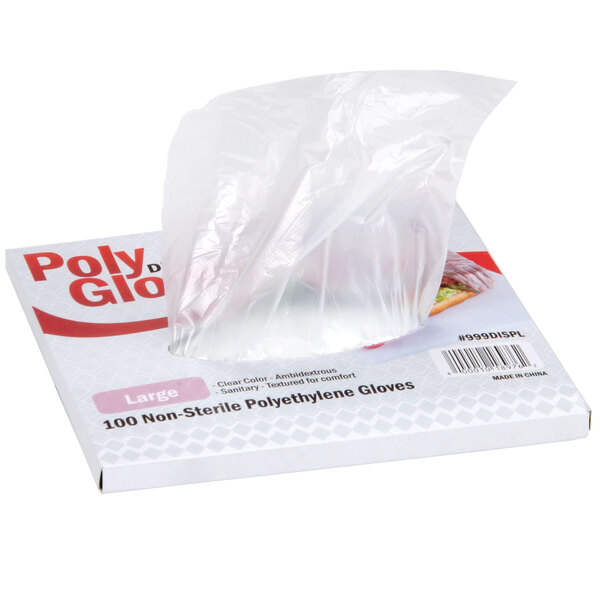 Choice Disposable Poly Gloves - Large for Food Service