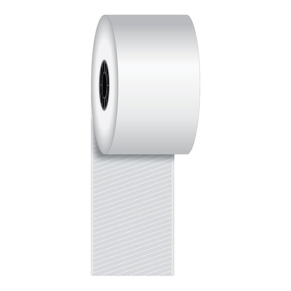 A white rectangular roll of Iconex Sticky Media receipt paper.