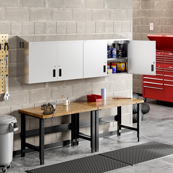 Regency 96" Stainless Steel Wall Cabinet with Hinged Doors