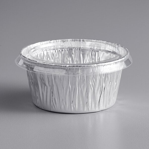 32 oz Disposable Aluminum Foil Roasting Pans with Clear Plastic