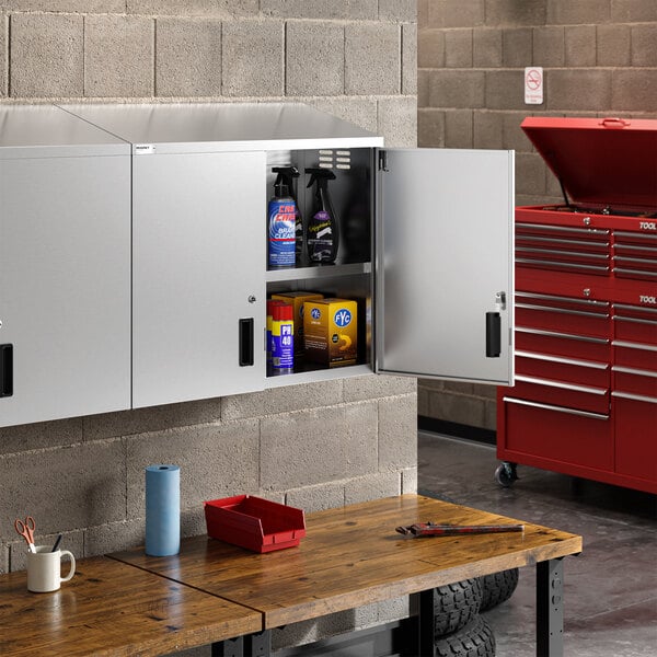 Regency 72" Stainless Steel Wall Cabinet with Hinged Doors