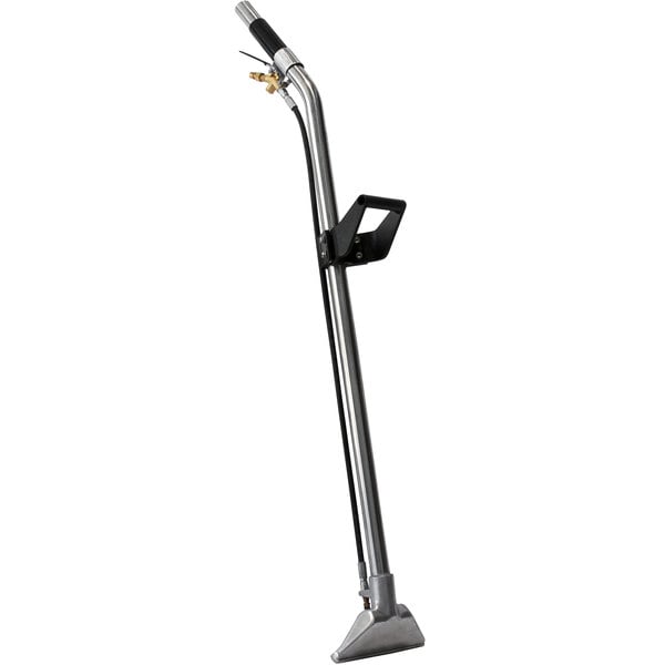 A close-up of the stainless steel wand for a Mytee Lite carpet extractor.