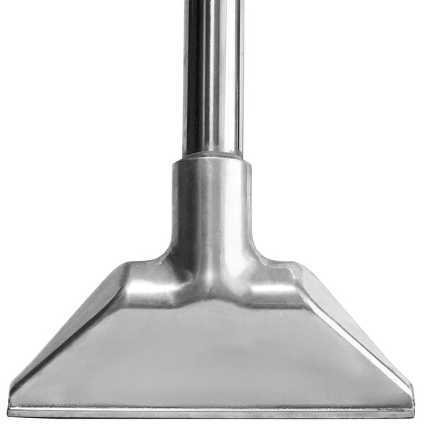 A silver metal Mytee carpet extractor wand with a long metal handle.