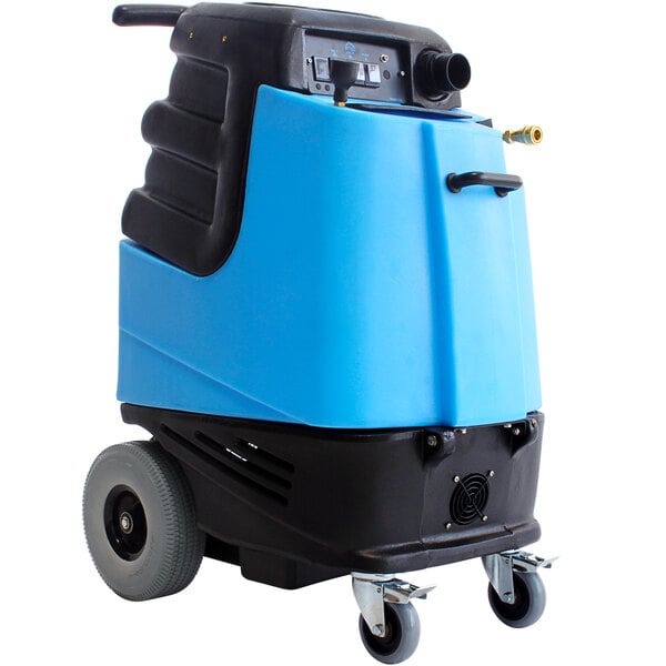 A blue and black Mytee Speedster carpet extractor.