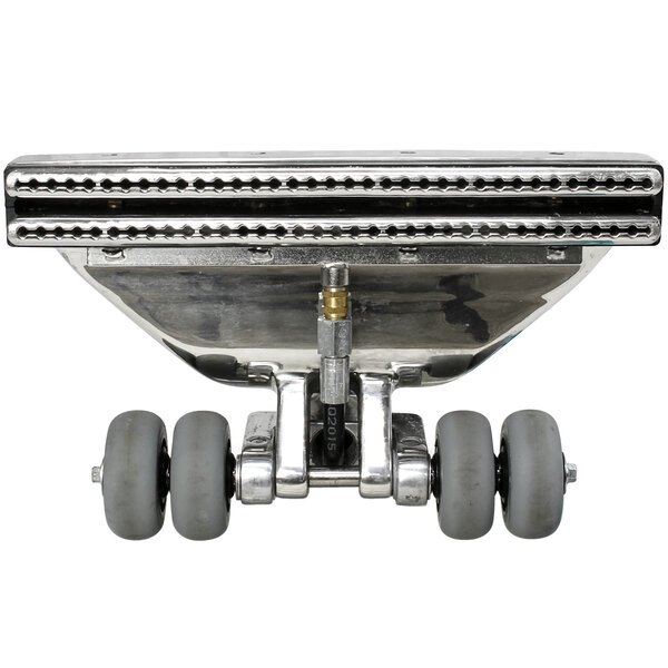 A close up of the Mytee Bentley Pro Speed stainless steel wand for carpet extractors.