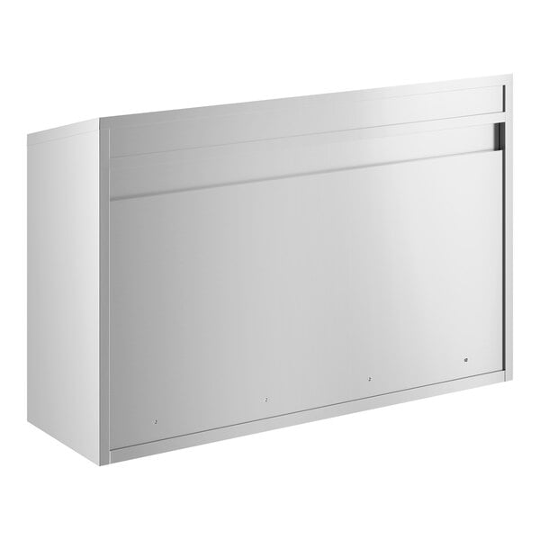 A 48-inch stainless steel open wall cabinet.
