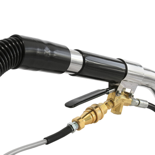 a black and silver tube with a gold hose