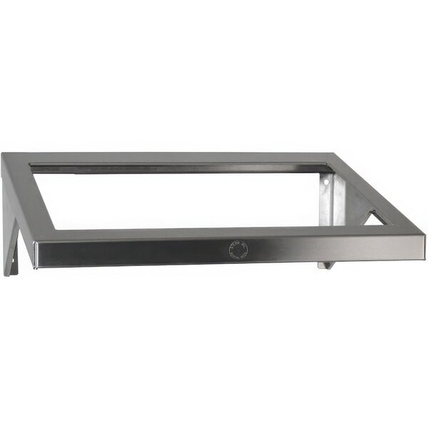 A Steril-Sil stainless steel wall-mount shelf for a full sized hotel pan.