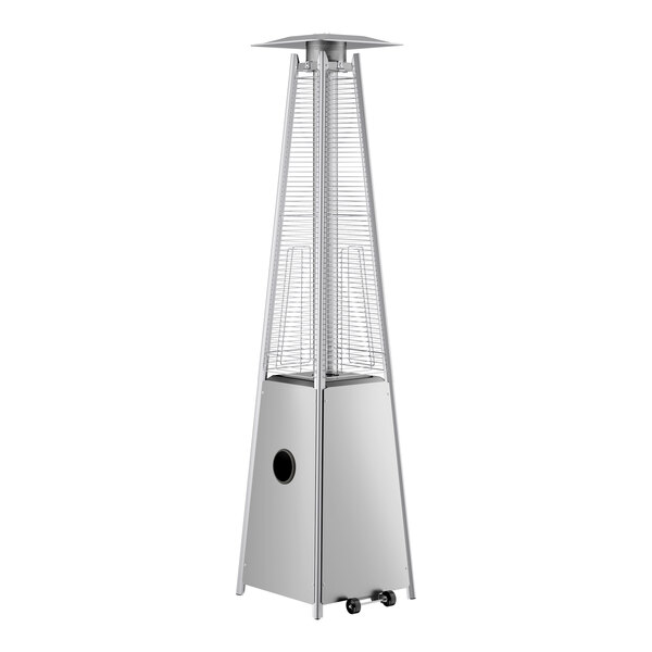 Backyard Pro Courtyard Series HPSQRSTL Steel Portable Propane Outdoor Patio Heater with Glass Tube - 40,000 BTU