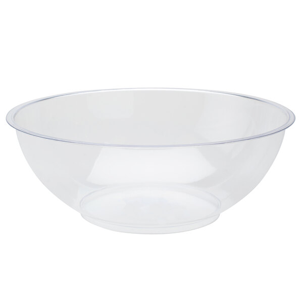 A clear plastic bowl with a clear rim.