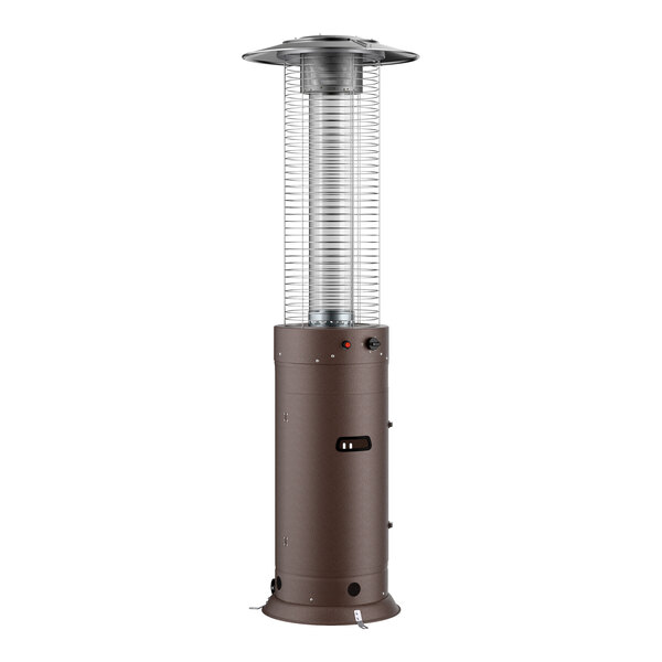 Backyard Pro Courtyard Series RNDFHBZ Bronze Round Portable Propane Outdoor Patio Heater with Glass Tube - 46,000 BTU