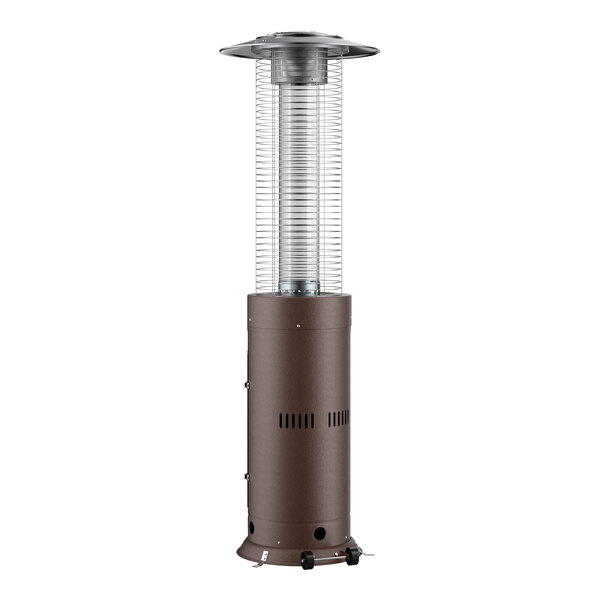 Backyard Pro Courtyard Series RNDFHBZ Bronze Round Portable Propane Outdoor Patio Heater with Glass Tube - 46,000 BTU