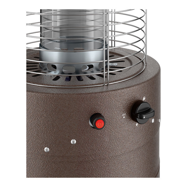 Backyard Pro Courtyard Series RNDFHBZ Bronze Round Portable Propane Outdoor Patio Heater with Glass Tube - 46,000 BTU