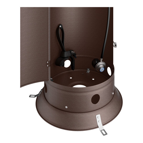 Backyard Pro Courtyard Series RNDFHBZ Bronze Round Portable Propane Outdoor Patio Heater with Glass Tube - 46,000 BTU