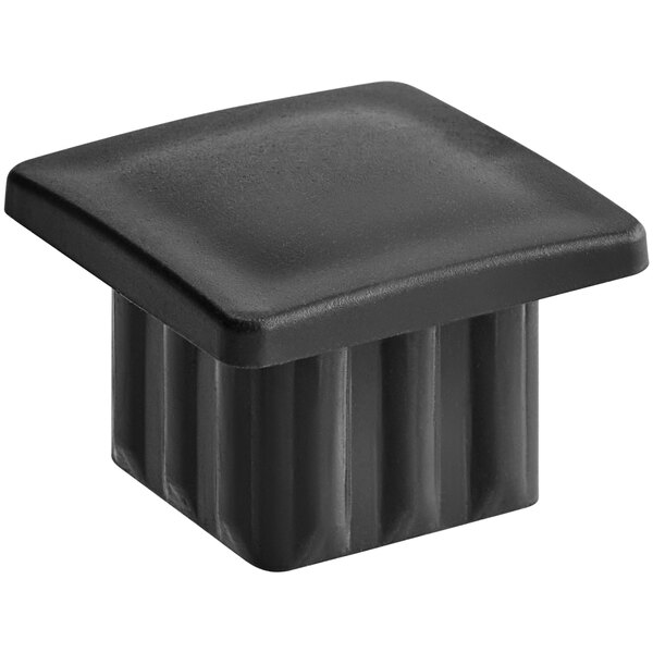 A black square plastic cross bar cap with a square top.