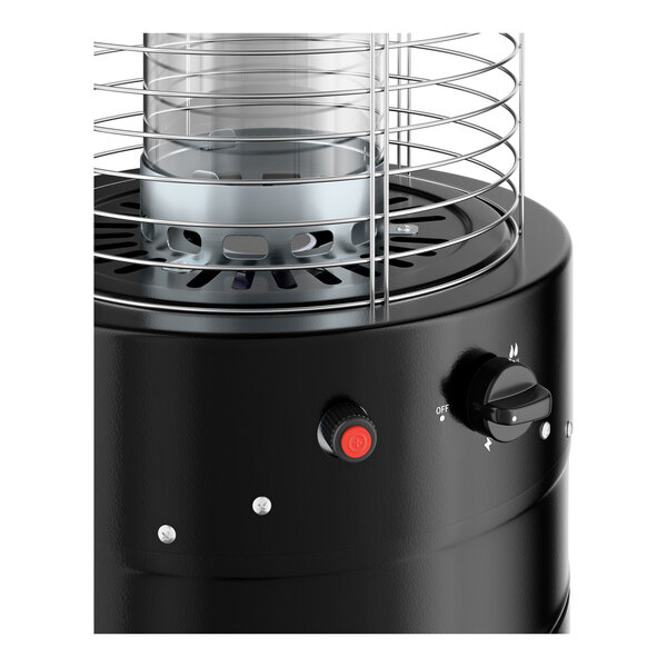 Backyard Pro Courtyard Series RNDFHBLK Black Round Portable Propane Outdoor Patio Heater with Glass Tube - 46,000 BTU