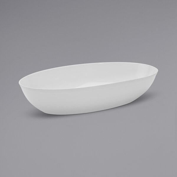 A white oval Fineline Platter Pleasers bowl.