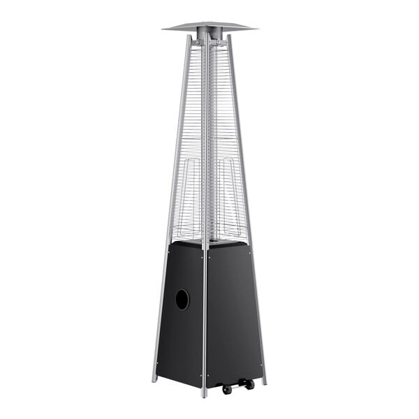 Backyard Pro Courtyard Series HPSQRBLK Black Portable Propane Outdoor Patio Heater with Glass Tube - 40,000 BTU