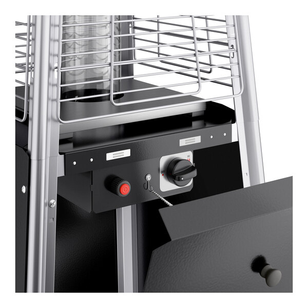 Backyard Pro Courtyard Series HPSQRBLK Black Portable Propane Outdoor Patio Heater with Glass Tube - 40,000 BTU