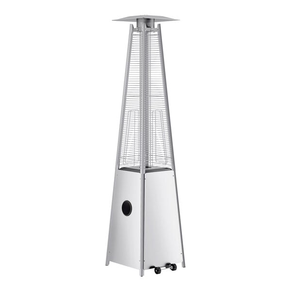 Backyard Pro Courtyard Series HPSQRSS Stainless Steel Portable Propane Outdoor Patio Heater with Glass Tube - 40,000 BTU