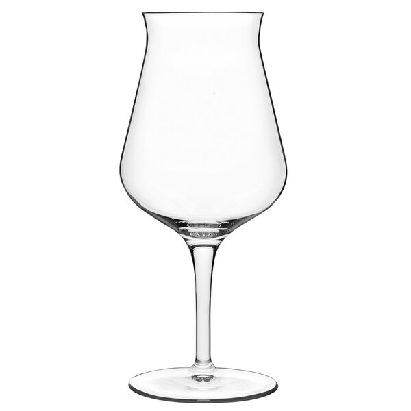 a clear wine glass with a stem