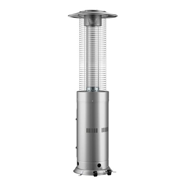 Backyard Pro Courtyard Series RNDFHSTL Steel Round Portable Propane Outdoor Patio Heater with Glass Tube - 46,000 BTU