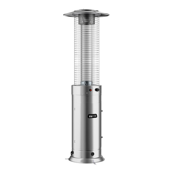 Backyard Pro Courtyard Series RNDFHSS Stainless Steel Round Portable Propane Outdoor Patio Heater with Glass Tube - 46,000 BTU