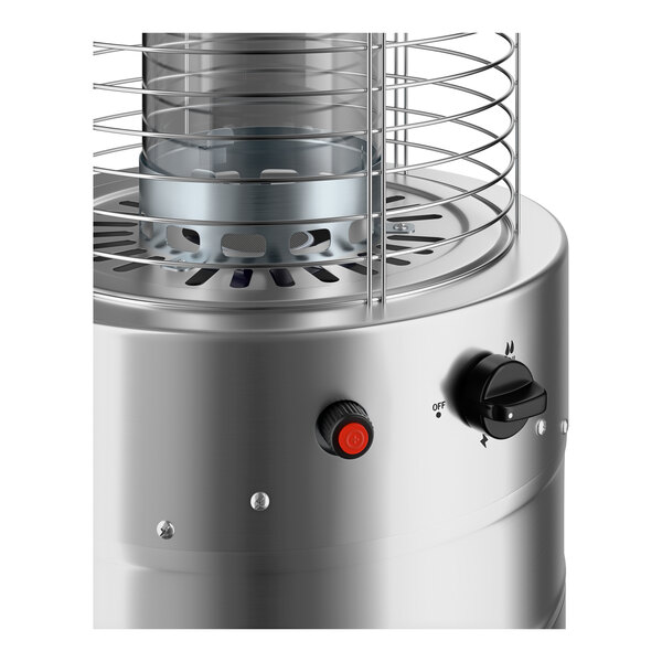Backyard Pro Courtyard Series RNDFHSS Stainless Steel Round Portable Propane Outdoor Patio Heater with Glass Tube - 46,000 BTU