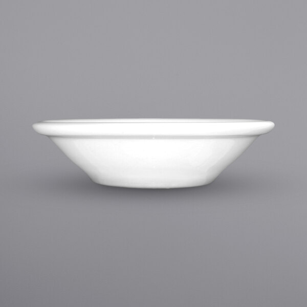 A white International Tableware Brighton fruit bowl.