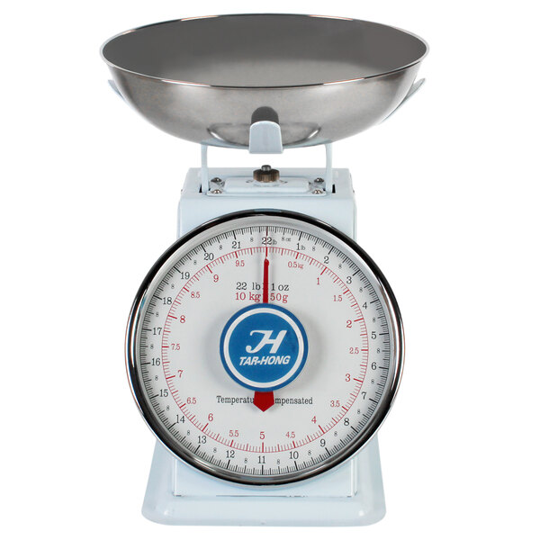 22 lb. Mechanical Dial Portion Control / Receiving Scale with Removable Stainless Steel Bowl