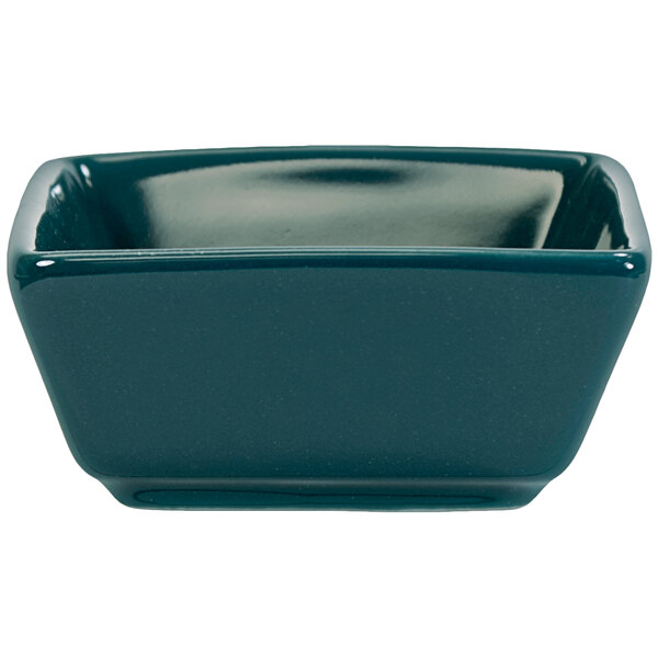 International Tableware Elite Harvest blue square porcelain ramekin.