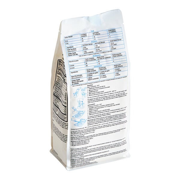 A white bag of Golden Dipt Funnel Cake Mix with blue and black text.