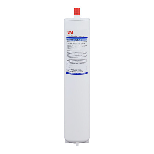 A white cylinder with a red and blue cap.