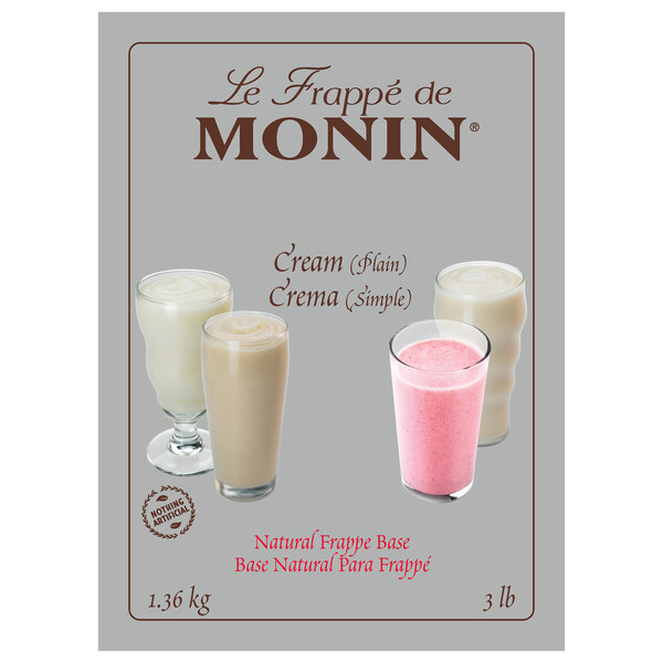 Monin Natural Neutral Cream Frappe Base Mix 3 Lb