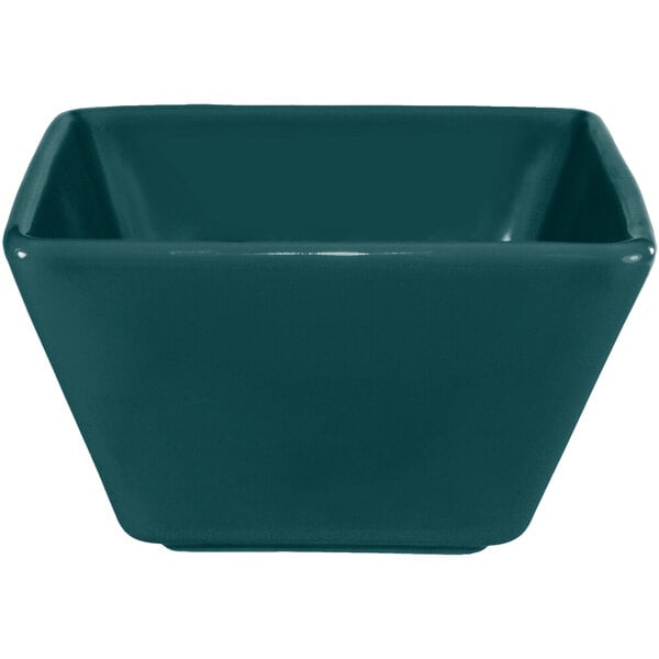 An International Tableware blue square bowl on a white background.
