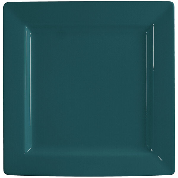 a square plate with a blue surface