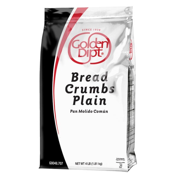 A bag of Golden Dipt plain bread crumbs.