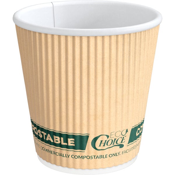 Double Wall Black Compostable Paper Cup 4oz D:2.4in H:2.4in - 25 pcs -  BioandChic