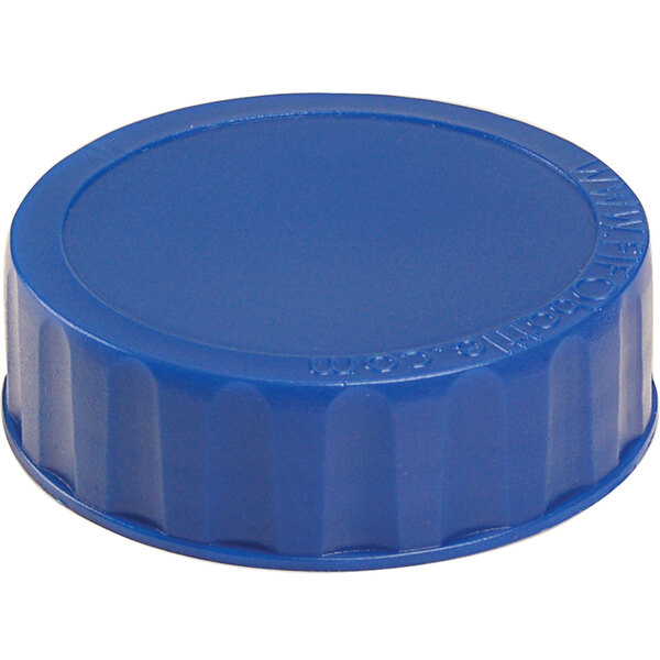 a blue plastic bottle cap