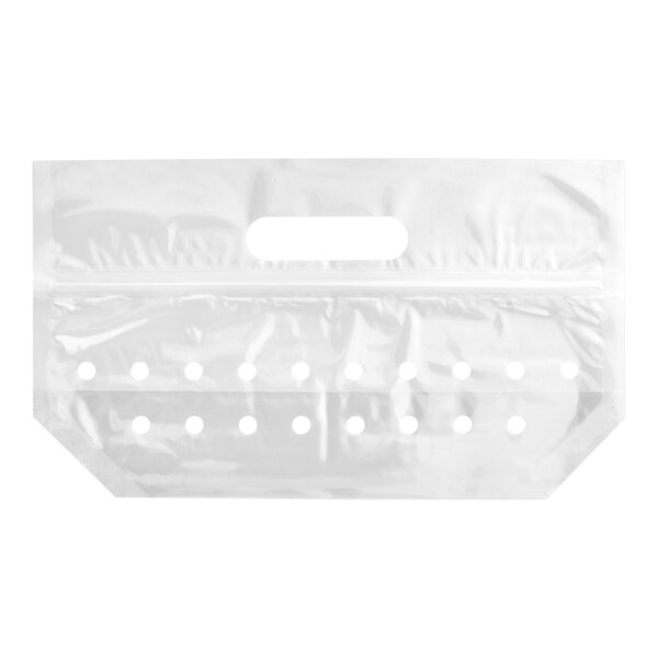 10 3/4" x 4" x 6" Clear Plastic Vented Zipper Seal Produce Pouch - 250/Case