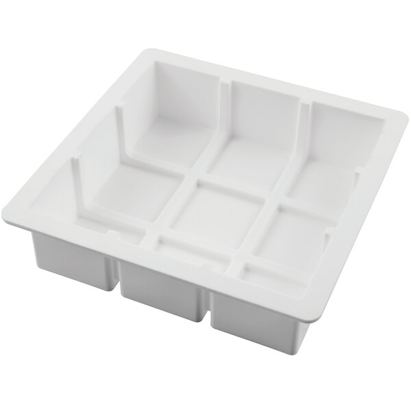 a white plastic tray with holes