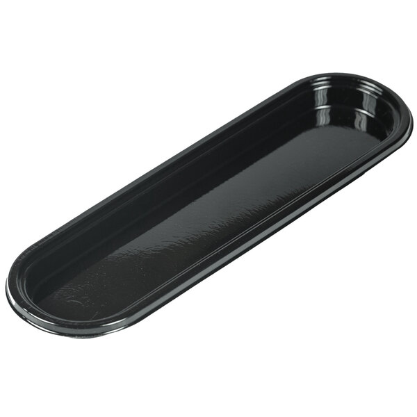 A black rectangular Silikomart plastic tray.