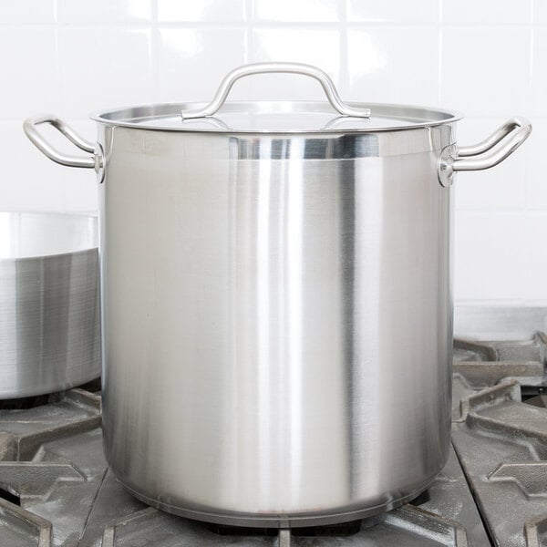 Gourmet Edge - 12 qt 18/10 Stainless Steel Stock Pot - Silver