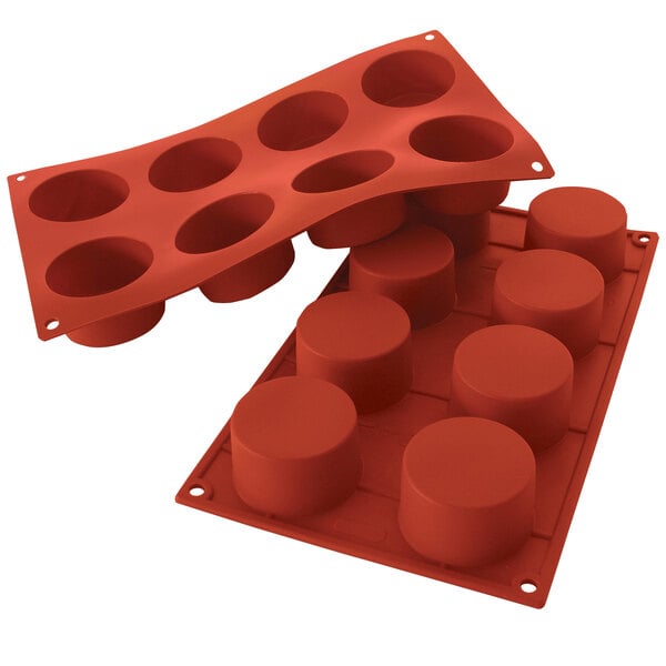 8-cavity round cylinder silicone mold for