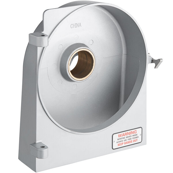 The rear housing for an Avantco MX20 series attachment, a white metal box with a hole in the center.