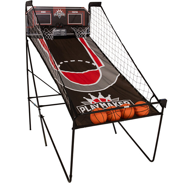 a basketball hoop with a net and a basket ball