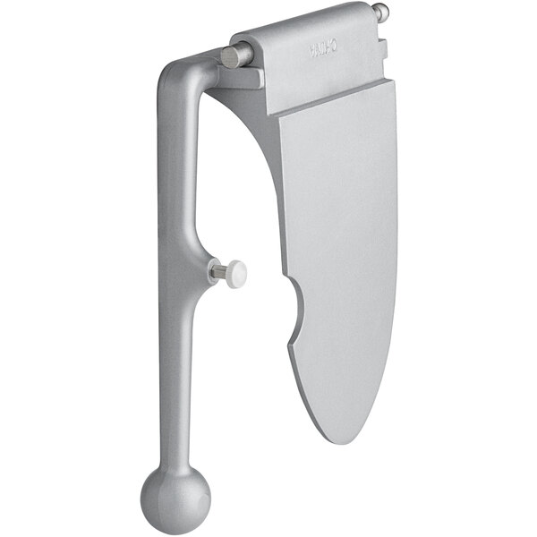 A silver metal Feed Chute Pusher with a handle.