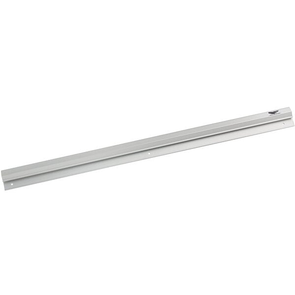 A long silver metal rectangular bar with a hole in the middle.