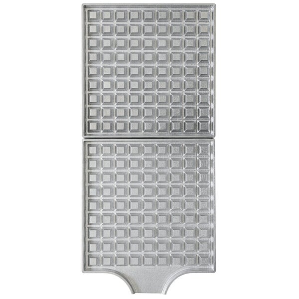 A square pan with a square grid pattern on the bottom.
