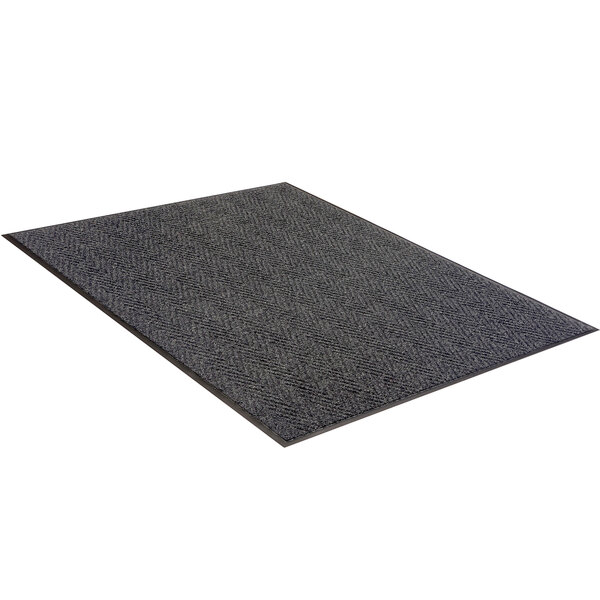 Lavex Chevron Rib 4' x 6' Charcoal Indoor Entrance Mat - 3/8" Thick